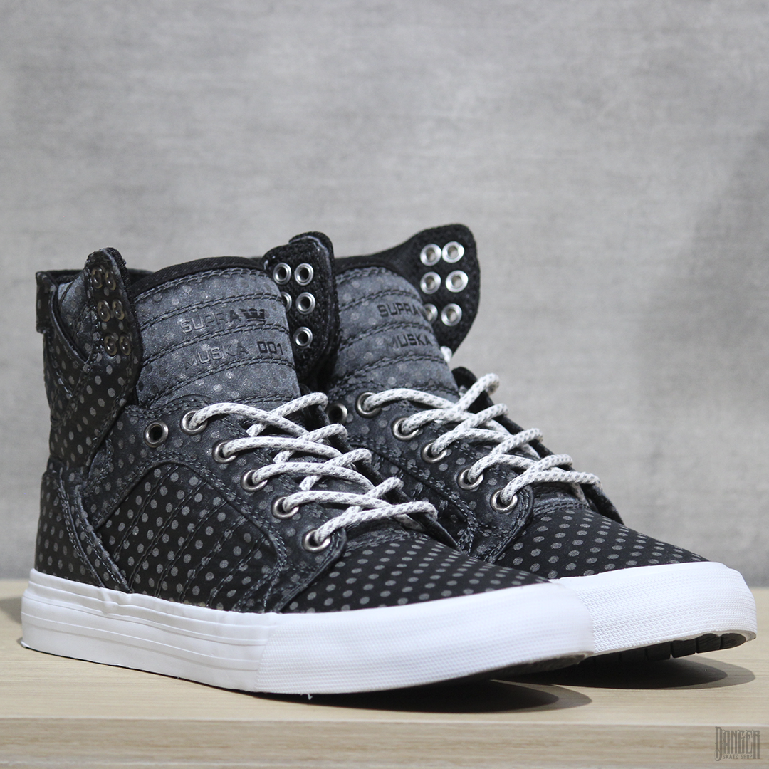 Tenis Supra Footwear Skytop Dark Grey Polka Dot White