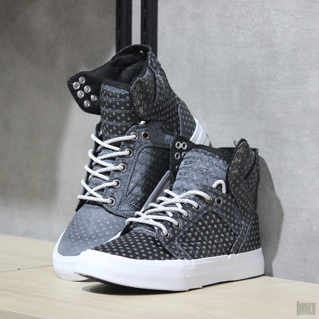 Tenis Supra Footwear Skytop Dark Grey Polka Dot White