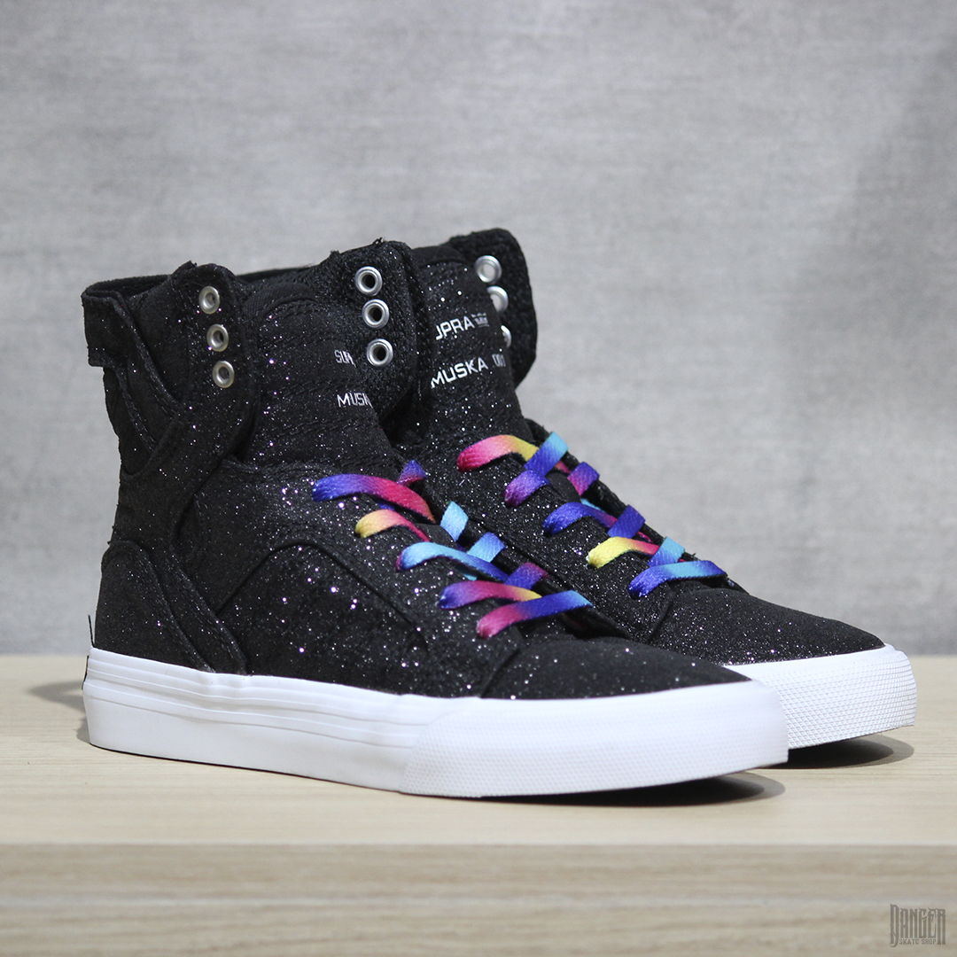 Tenis Supra Footwear Skytop Black Sparkle White