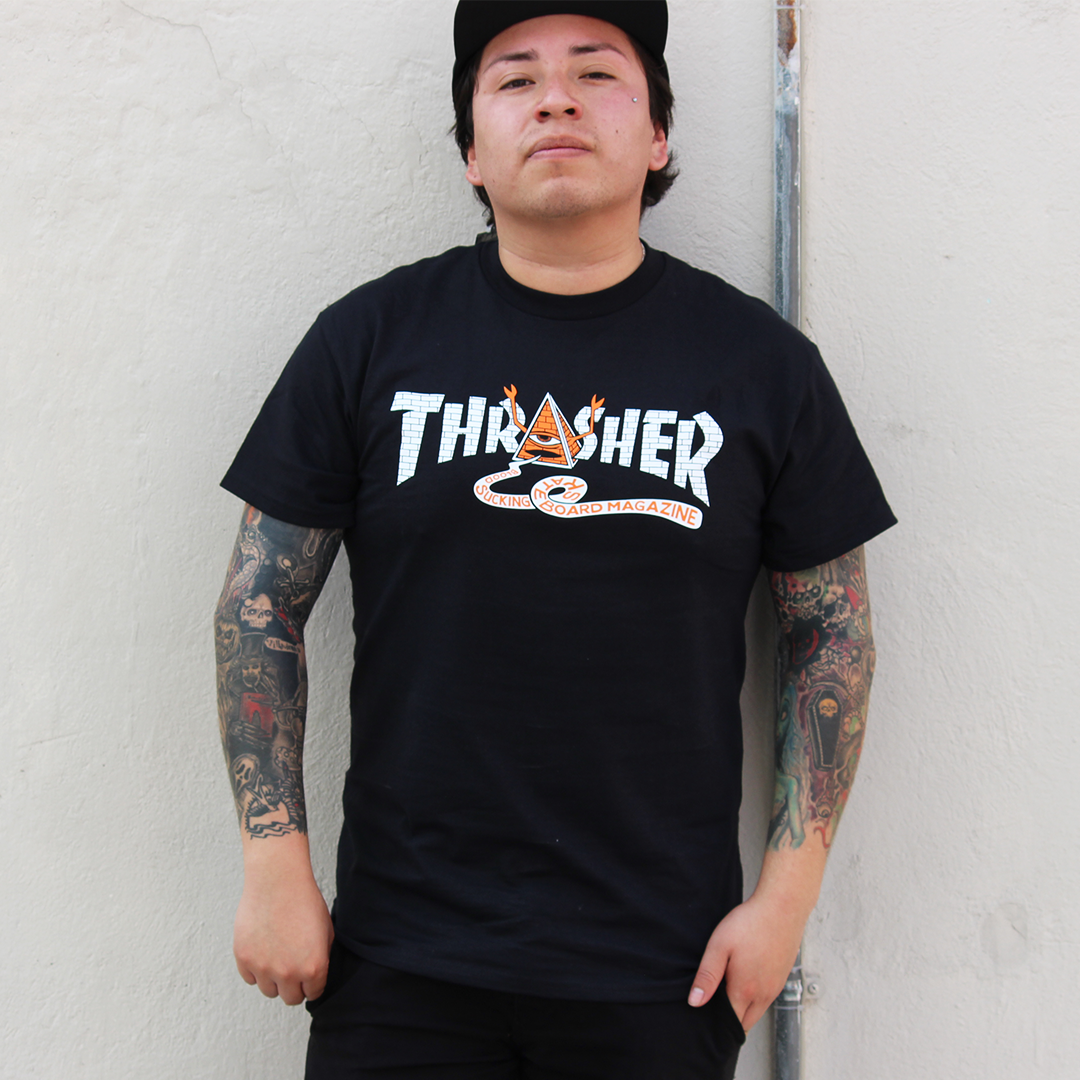 Playera Thrasher X Toy Machine Pyramid Black