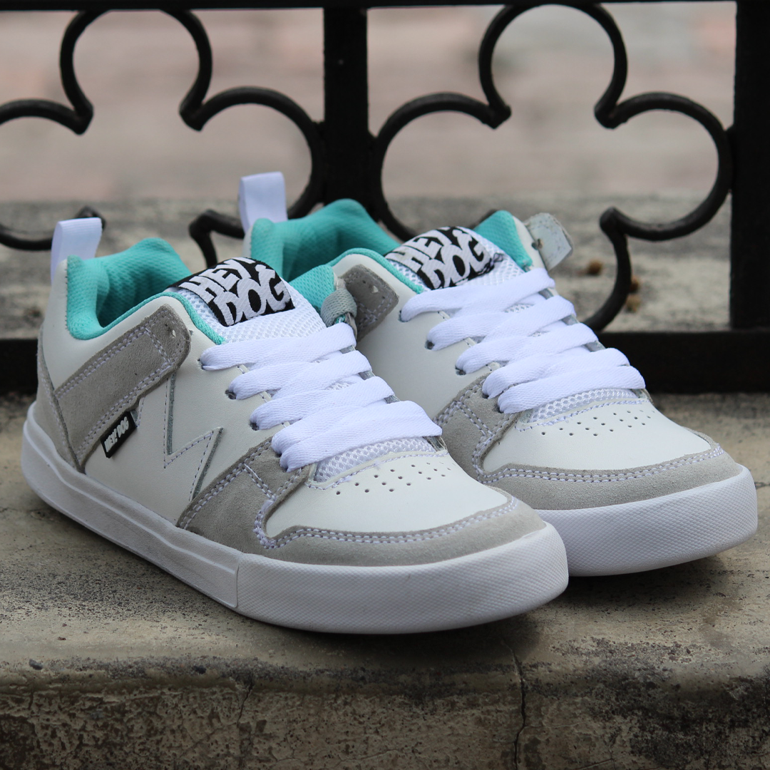 Tenis Hey! Dog Husky Blanco Turquesa