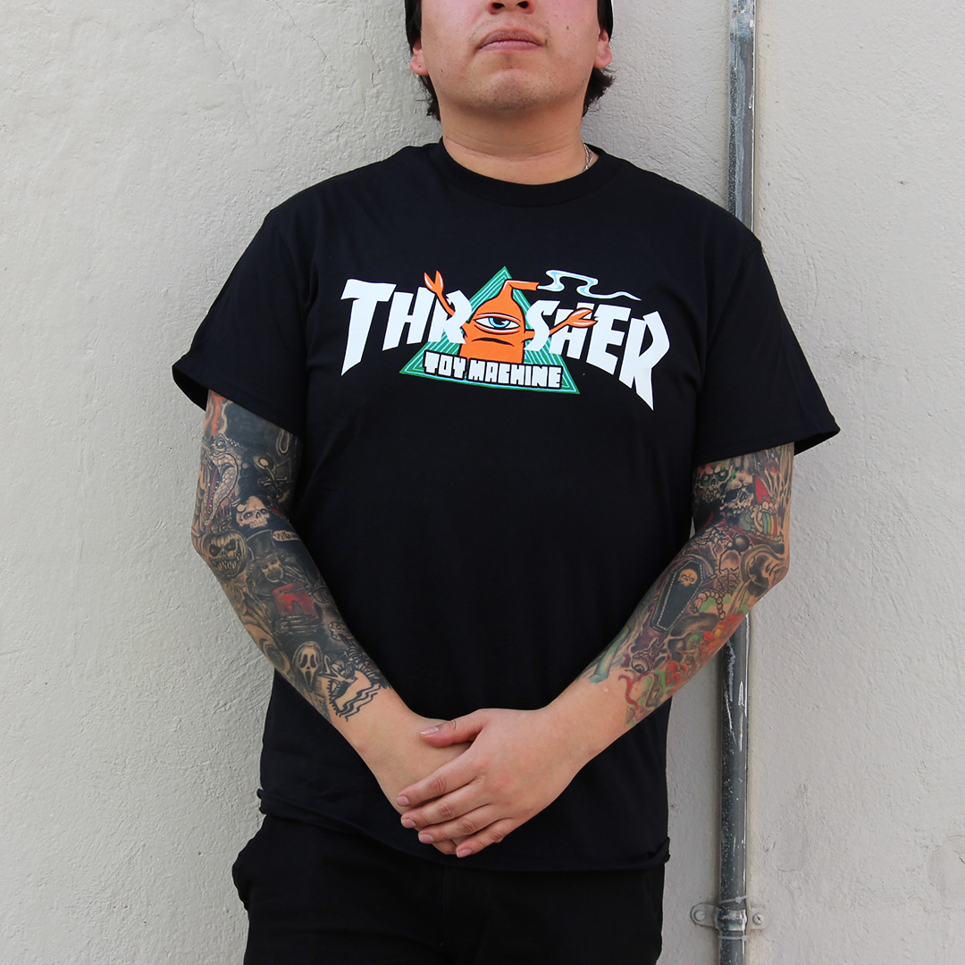 Playera Thrasher X Toy Machine Vortex Black