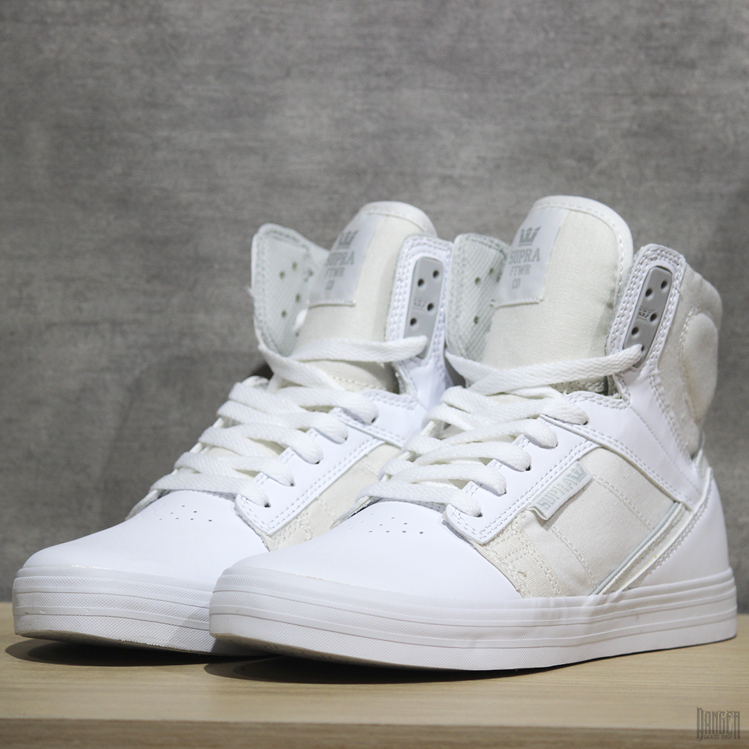 Tenis Supra Footwear Ridgemont White White Leather Canvas