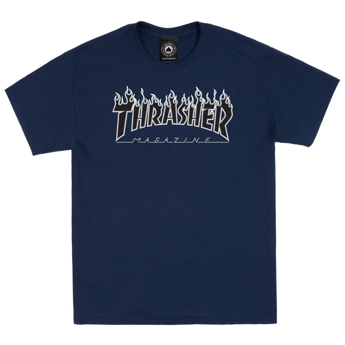 Playera Thrasher Flame Logo Navy Black