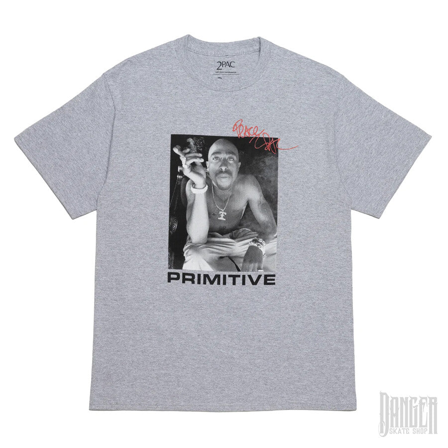 Playera Primitive X Tupac Smoke Tee Grey