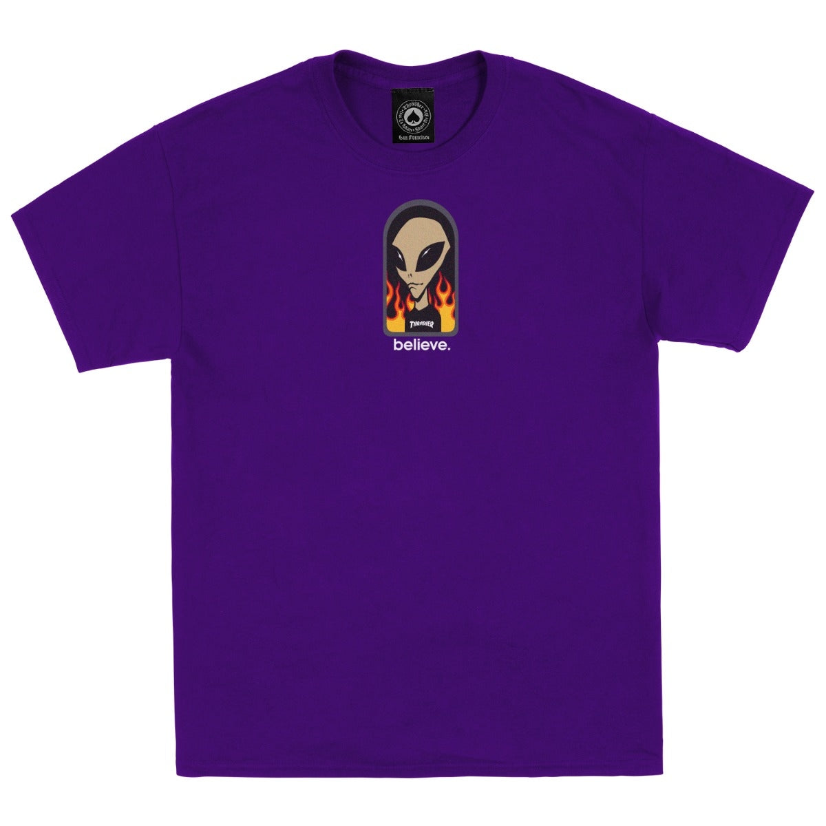 Playera Thrasher X AWS Believe Purple