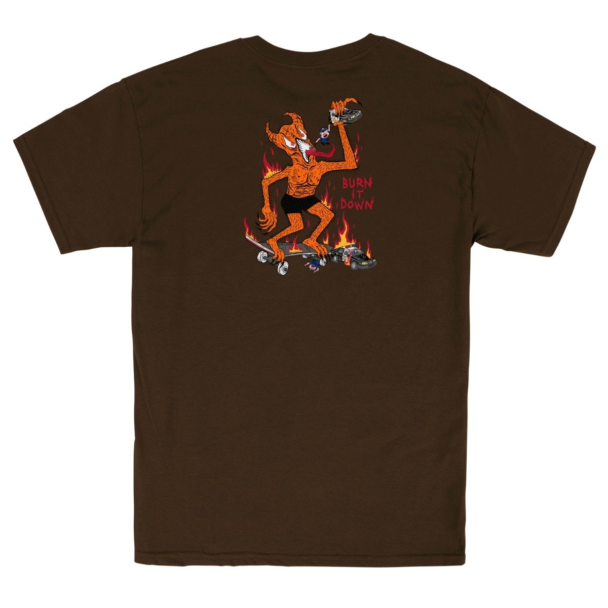 Playera Thrasher Burn it Down Dark Chocolate